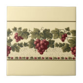  rode druiven op Grapevine Frieze Patroon Tegeltje (Voorkant)