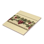  rode druiven op Grapevine Frieze Patroon Tegeltje (Zijkant)