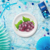 Rode druiven papieren bordje (Feest)