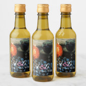 RODE DRUIVEN, RODE WIJNGLAS, POMEGRANAAT WIJN ETIKET (Flessen)