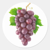 Rode druiven ronde sticker (Voorkant)