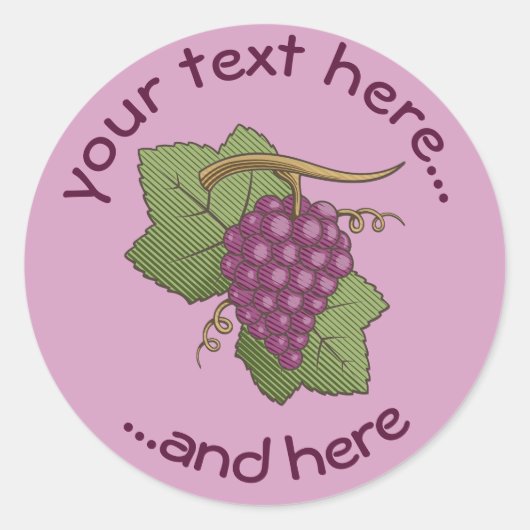 Rode druiven ronde sticker (Voorkant)