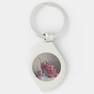 Rode druiven stilleven - van originele olieverfsch sleutelhanger