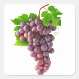 Rode druiven vierkante sticker