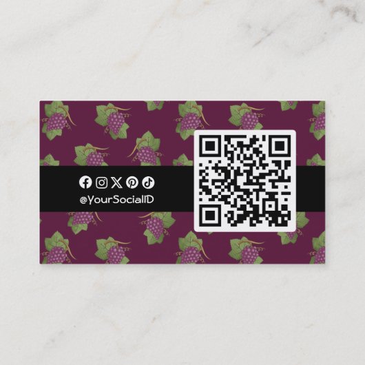 Rode druiven visitekaartje (Achterkant)