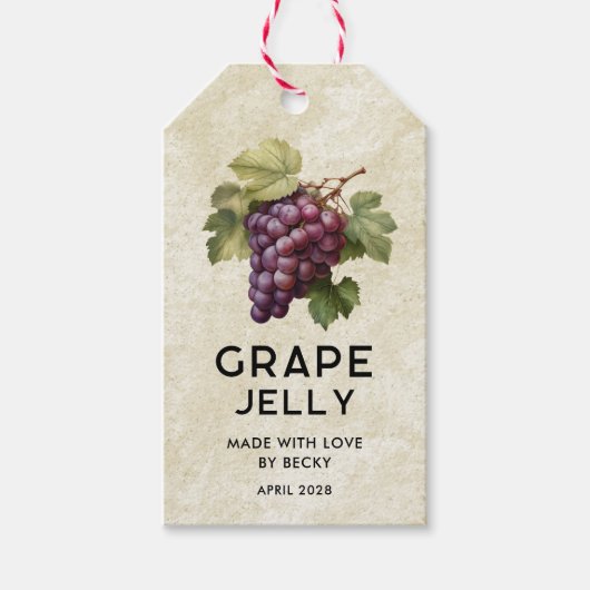 rode druivenjelly bewerkbaar pantry label cadeaulabel (Voorkant)