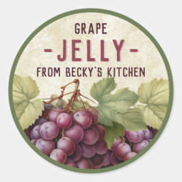 Rode Druivenjelly Canning stickers