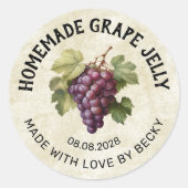  rode druivenjelly inblikken sticker (Voorkant)