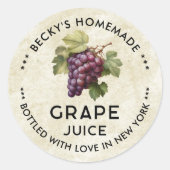  Rode Druivensap zelfgemaakte inblikken label (Voorkant)