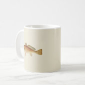  rode drum illustratie op crème achtergrond koffiemok (Voorkant links)