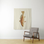 rode drum illustratie op crème achtergrond wandkleed (In situ)