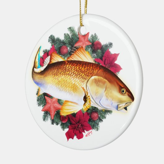 Rode Drummer Kerstmis Keramisch Ornament (Links)