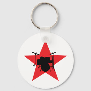 rode drummer sleutelhanger