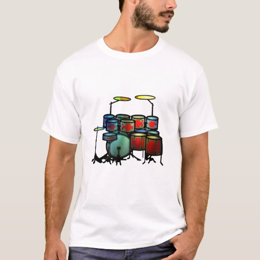 Rode drums t-shirt (Voorkant)