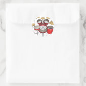 Rode Drumstel: Ronde Sticker (Tas)