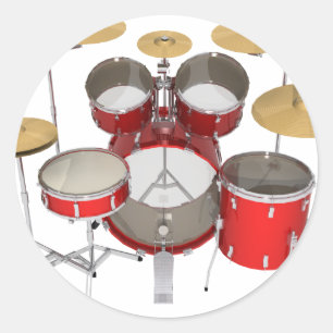 Rode Drumstel: Ronde Sticker