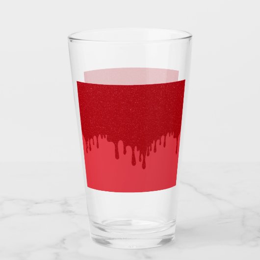 Rode Druppel Pint Glass Cup Glas (Voorkant)