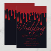 Rode druppelaar in het bloed Halloween Wedding Kaart (Voorkant / Achterkant)