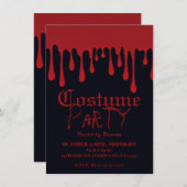 Rode druppeldruppels in het bloed Halloween Costum Kaart (Voorkant / Achterkant)