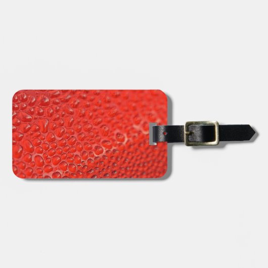 Rode druppels op glas bagagelabel (Voorkant horizontaal)