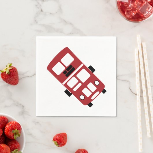 Rode dubbeldekker bus Cocktail Servet (Insitu)