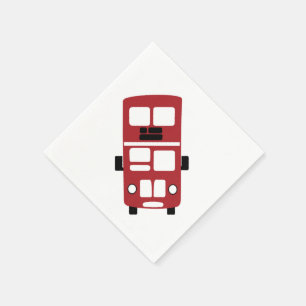 Rode dubbeldekker bus Cocktail Servet