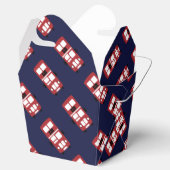 Rode dubbeldekker bus party gunst box bedankdoosjes (Geopend)