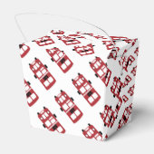 Rode dubbeldekker bus party gunst box bedankdoosjes (Achterkant)