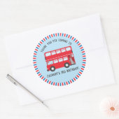 Rode dubbeldekker Londense bus bedanksticker Ronde Sticker (Envelop)