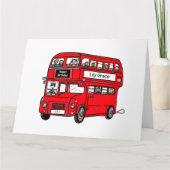 Rode dubbeldekker Londense bus verjaardagskaart Kaart (Voorkant)