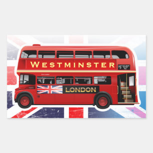  rode dubbeldekker London Bus Rechthoekige Sticker