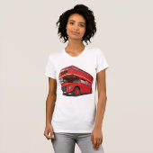Rode dubbeldekkerbus klassiek Londens openbaar ver T-shirt (Voorkant volledig)
