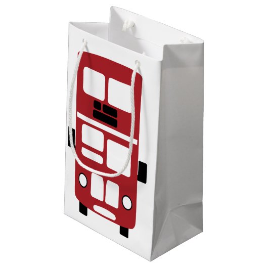 Rode dubbeldeksbus cadeau klein cadeauzakje (Achterkant Gekanteld)