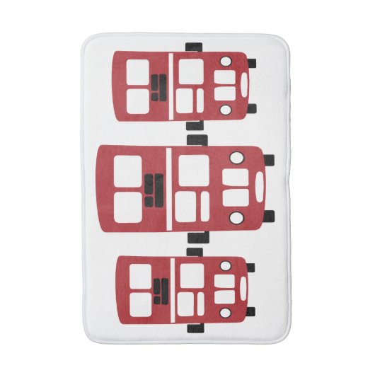 Rode dubbeldeksbus met badmat (Voorkant Verticaal)