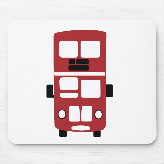 Rode dubbeldeksbus mousepad muismat (Voorkant)