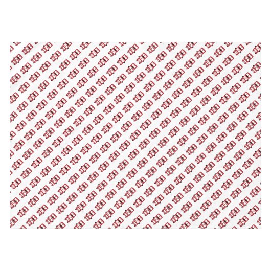 Rode dubbeldeksbus tafellaken (Voorkant (Horizontaal))