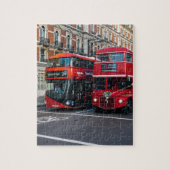 Rode dubbeldeksbussen legpuzzel (Verticaal)