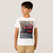 Rode dubbeldeksbussen t-shirt (Voorkant volledig)