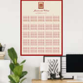 Rode Dubbele Geluk Chinees Huwelijk Zitplaats Graf Poster (Thuiskantoor)