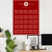 Rode Dubbele Geluk Chinese Trouw Stoelen Chart Poster (Thuiskantoor)