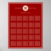 Rode Dubbele Geluk Chinese Trouw Stoelen Chart Poster (Voorkant)