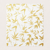 Rode Dubbele Geluk & Gouden Bamboe Huwelijk Visitekaartje (Binnenkant ongevouwen)