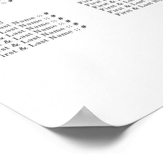 Rode Dubbele Geluk Huwelijkszitplaatskaart Poster (Hoek)