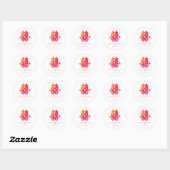 Rode dubbele geluksbloem Chinese bruiloft Ronde Sticker (Vel)