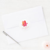Rode dubbele geluksbloem Chinese bruiloft Ronde Sticker (Envelop)