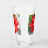 Rode Dubbele Hibiscus Bloem Glas (Rechts)
