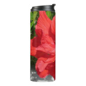 Rode Dubbele Hibiscus Bloem Thermosbeker (Gedraaid links)
