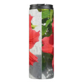 Rode Dubbele Hibiscus Bloem Thermosbeker (Achterkant)