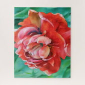 Rode Dubbele Petal Tulip Flower Art Puzzel (Verticaal)