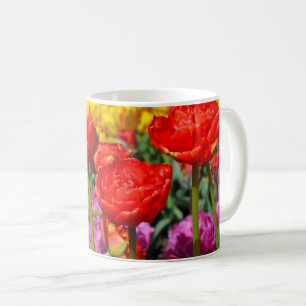 Rode dubbele tulpen koffiemok